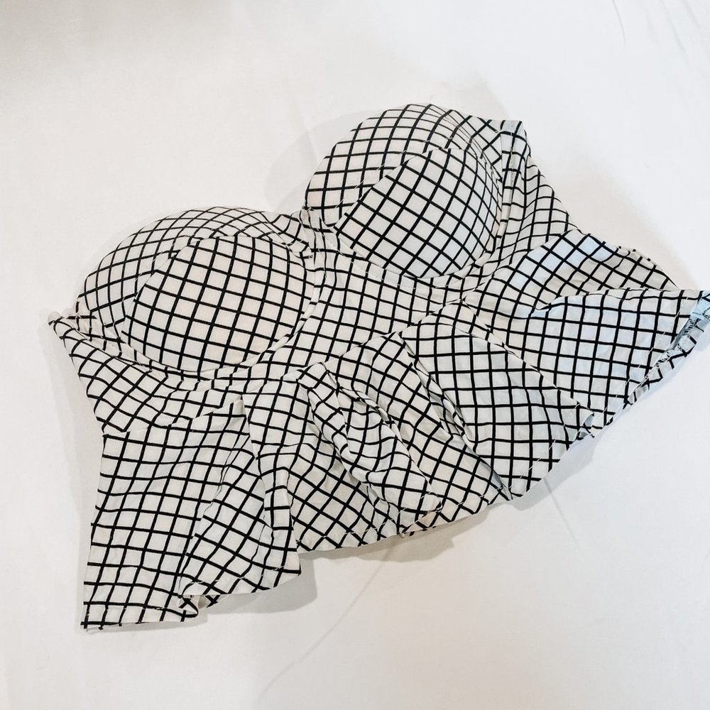 By The Way- Zip Up Peplum Tube Top - SMALL